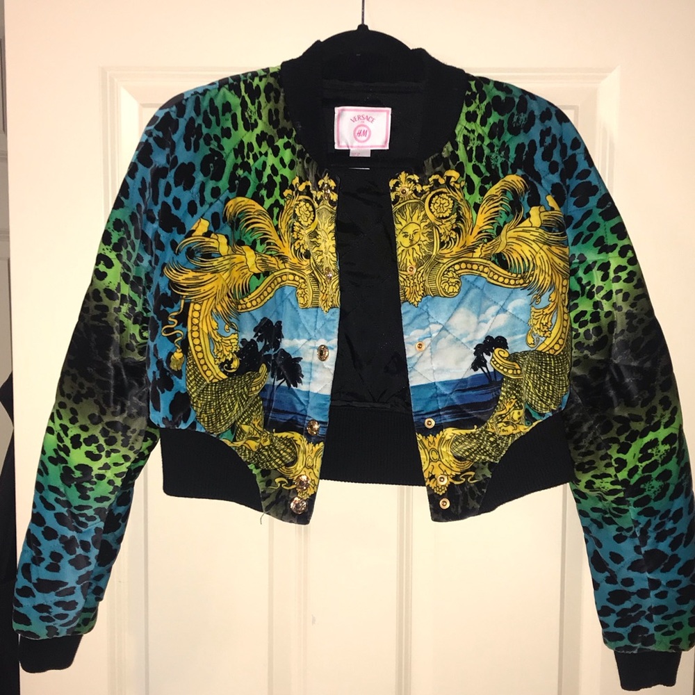 Beautiful Versace for H&M cheetah bomber jacket